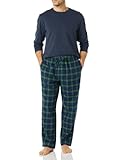 Mens Flannel Pant and Long-Sleeve T-Shirt Pajama Set