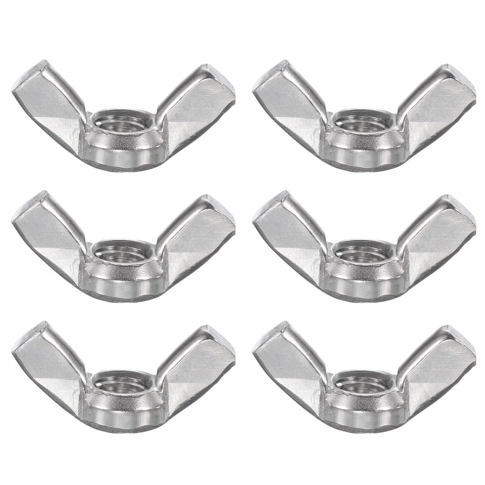 PATIKIL Wing Nuts, 6 Pcs 5/16"-18 304 Stainless Steel Butterfly Wing-Nut Fasteners Parts for Repair Install House Furniture Boat, Silver
