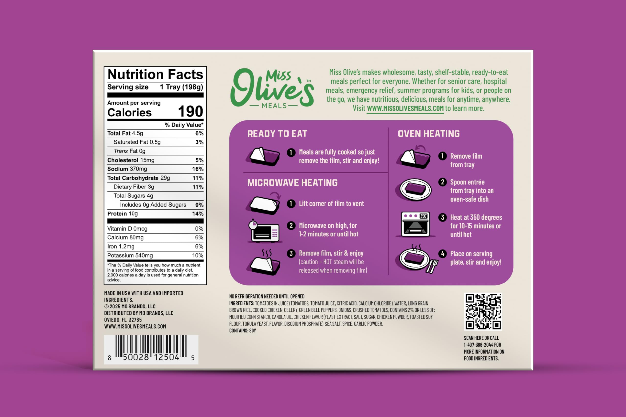 Miss Olive’s Protein Pack – Shelf-Stable Microwavable Ready Meals (6 Pack) – Chicken Creole, Lentils & Beef, Chicken Pasta Parmesan – Fully Cooked Heat & Eat Meals