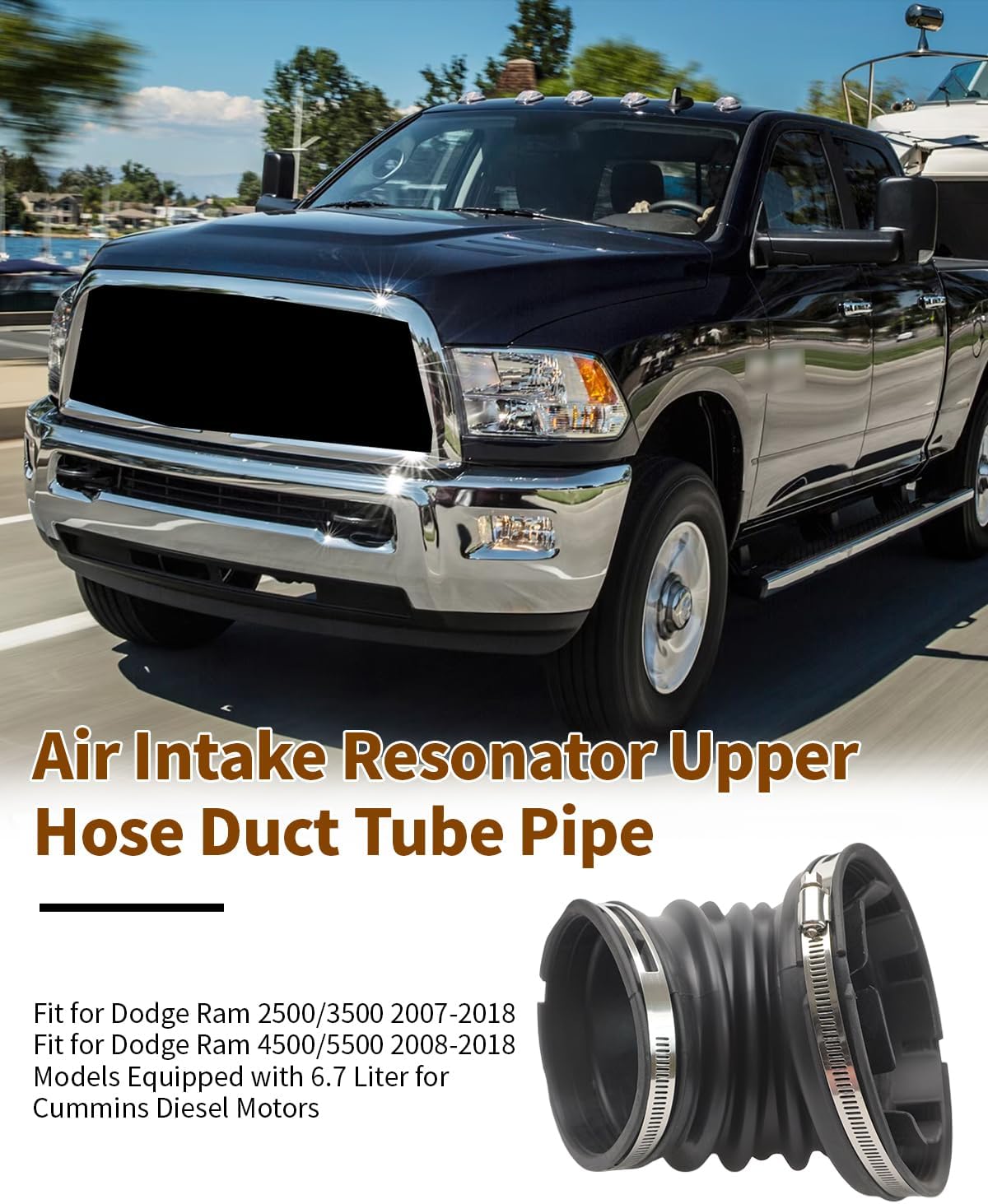53032944AL Air Intake Resonator Upper Hose Duct Tube Pipe Fit for Dodge Ram 2007-2018 2500 3500 4500 5500 6.7L Cummins Diesel Replac 53032944AC 53032944AD 53032944AE 53032944AF