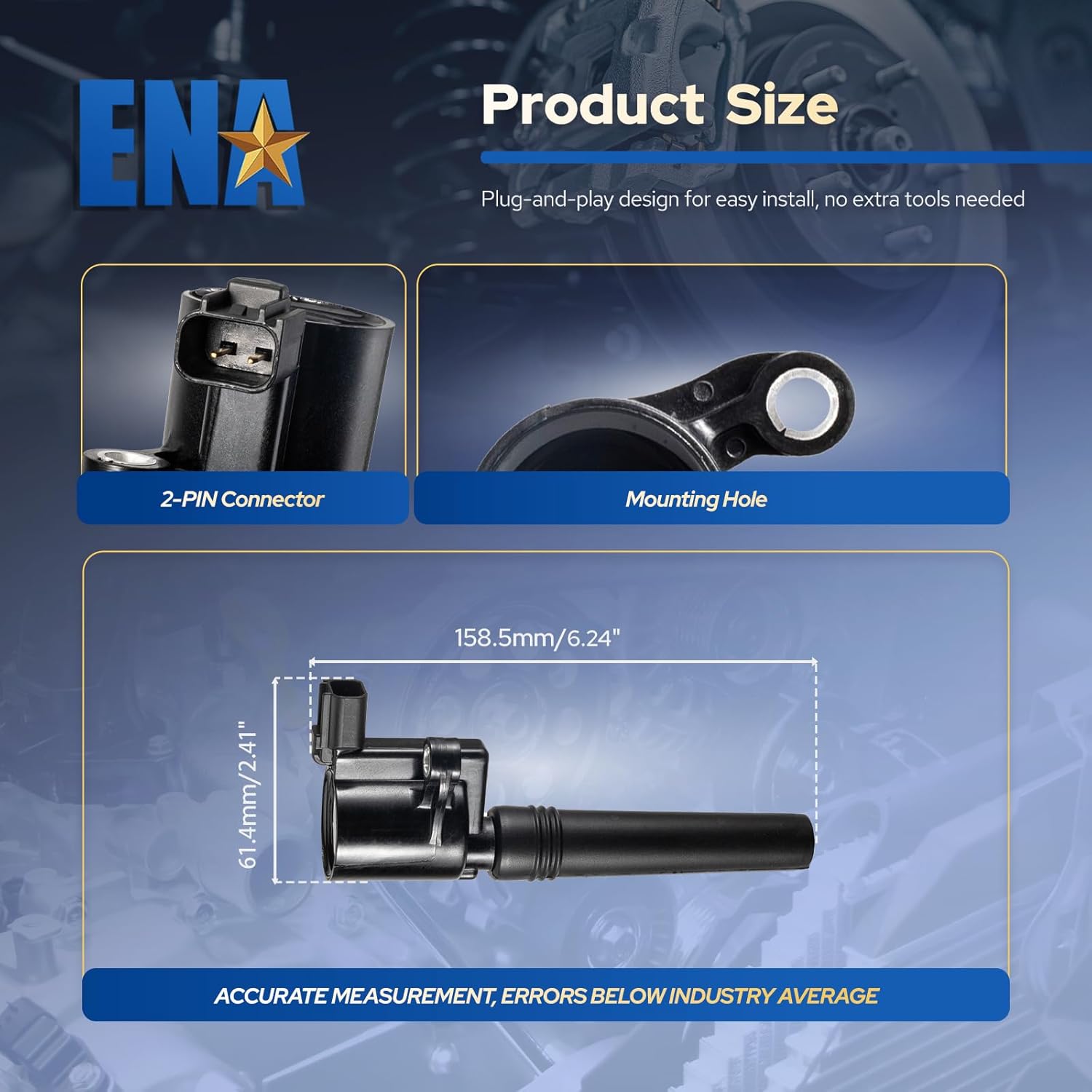 ENA Set of 8 Ignition Coil Pack Compatible with Ford Jaguar Lincoln Thunderbird 2002-2005, S-Type 1999-2003, LS 2000 2001 2002 2003 2004 2005 2006 3.9 4.0 4.2 Replacement for FD506 DG515 DG529