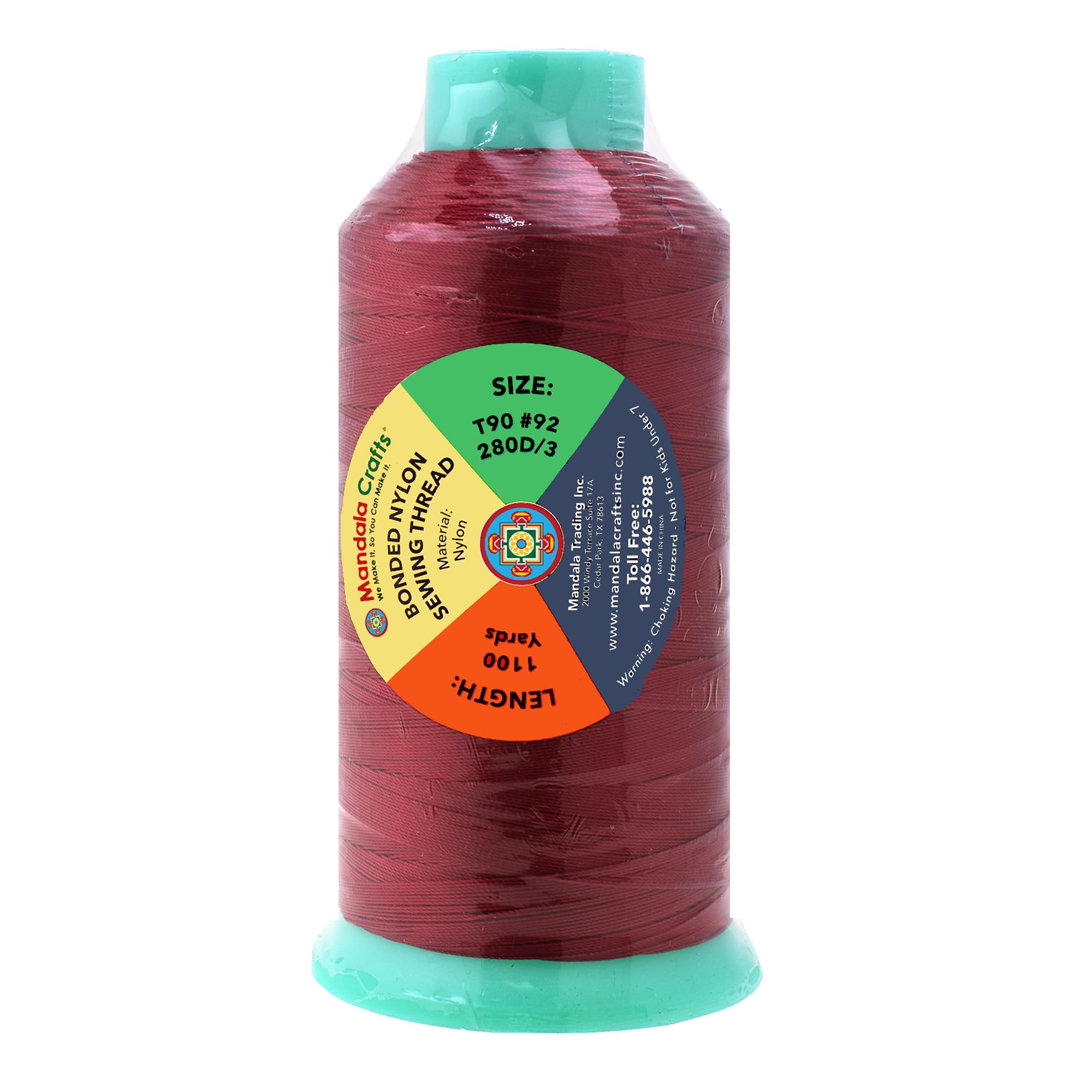 Amazon.com: Mandala Crafts Bonded Nylon Thread Maroon Heavy