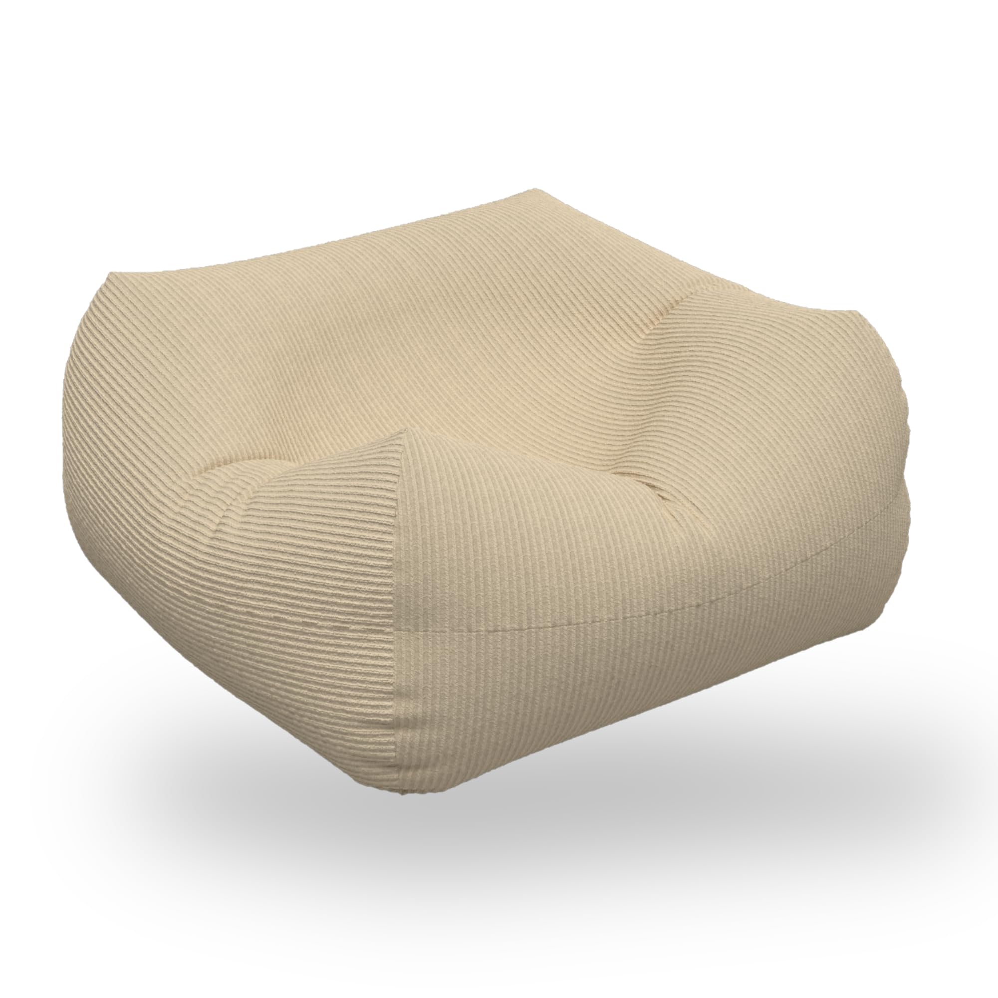 NOL Bean Bags Without Bean, Ottoman Size, Beige Corduroy Material Kids Bean Bag, Big Bean Bag for Living Room Dog Bed or Pet Bed - Versatile Bean Bags for Relaxation and Comfort - 100cm x 100cm
