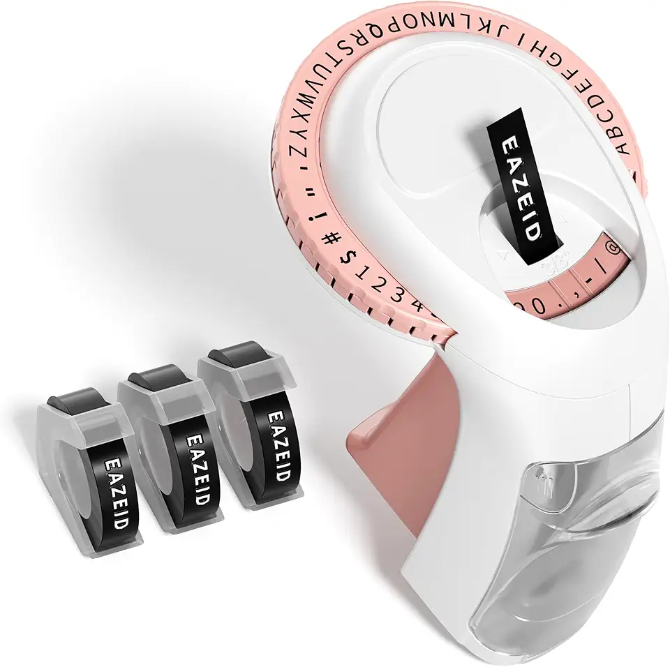 Rotuladora rosa em relevo, máquina de fazer etiquetas em relevo com fitas