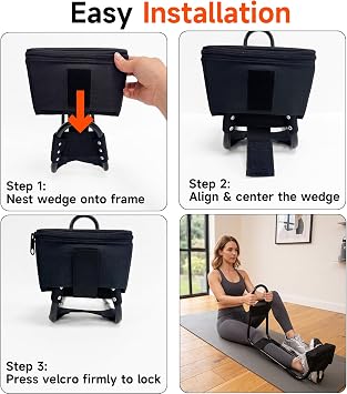 Black Elevation Pad Compatible with Hamstring & Calf Stretching Device Accessory for Deeper Leg Stretch, Advanced Flexibility and Fitness Routine