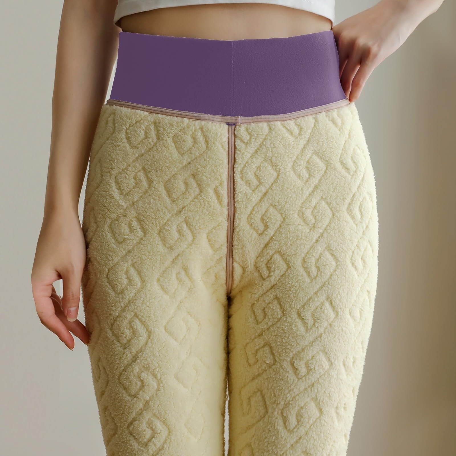 Thermo Leggings Damen Gefüttert Fleece Thermoleggings Verdickte Plüsch Leggins High Waist Sportleggins Frauen Lange Warme Yogahose Weich Laufhose Sport Winter Strumpfhose Thermohose Push Up