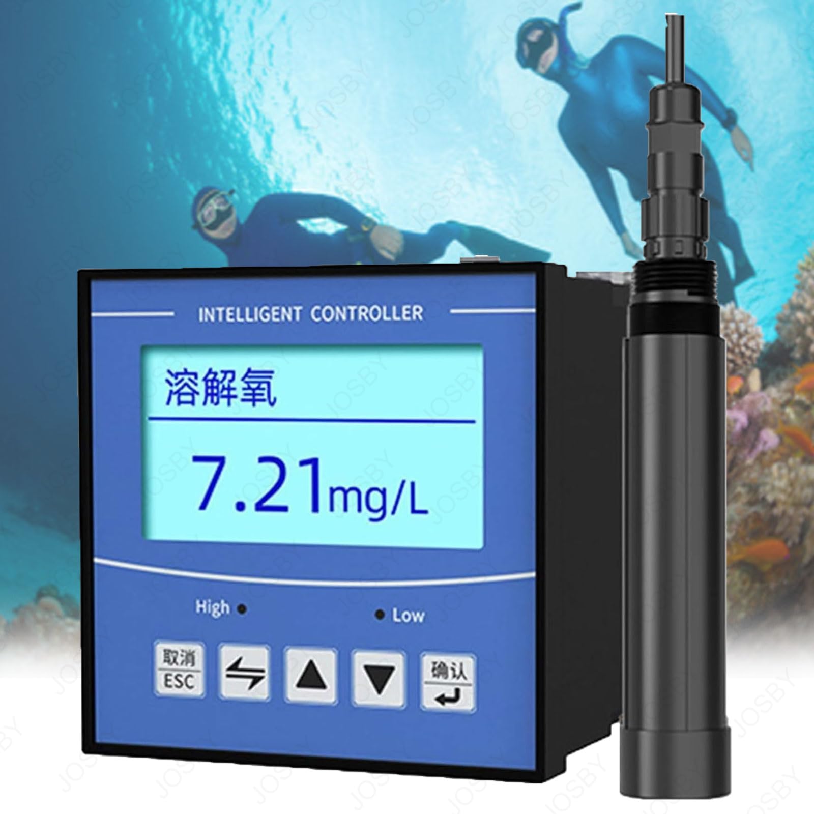 Tester di qualità dell'acqua di mare, misuratore di ossigeno disciolto con controller, gamma 0 ~ 20 mg/L, compensazione automatica della temperatura, display LCD, per la casa