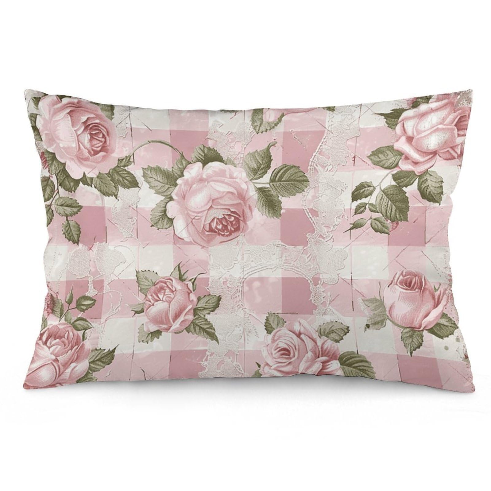 2 Pack Pillow Cases for Hair and Skin, Soft Breathable Pillow Case Covers with Hidden Zipper, Peach Retro Pattern Pillowcase 20"x30" Pillow Covers for Sleeping Gift