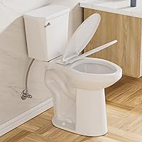 SUPERFLO 21-Inch Extra Tall Elongated Toilet for Seniors & Tall People - Comfort Height, 1.28 GPF Flush, Soft Close Seat