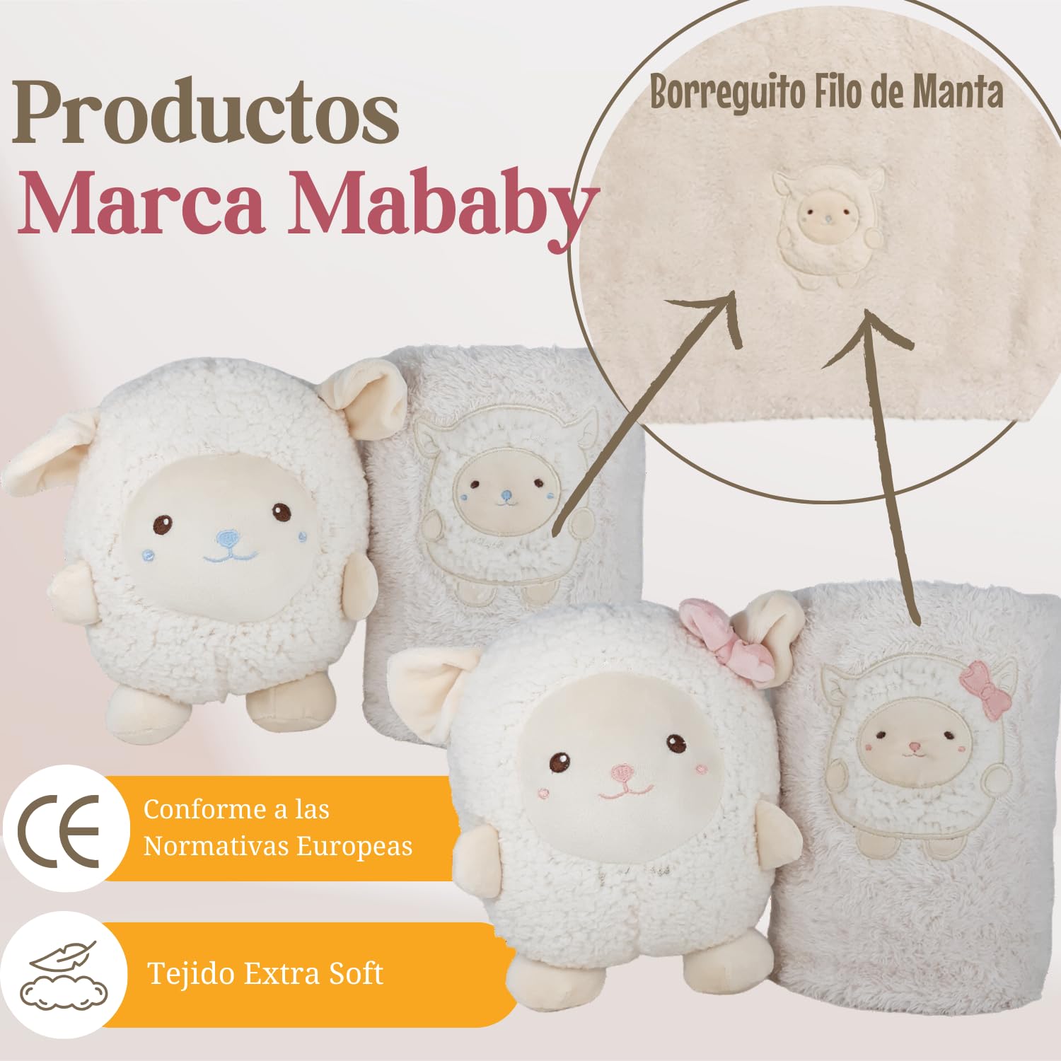 Cesta Regalo Bebé Personalizada Happy Ovejita Deluxe con Peluche, Manta Suave, Set de Higiene, Gasa Bordada, Chupete con Nombre, Cadena, Guardachupete y Marco (Ovejita Azul)
