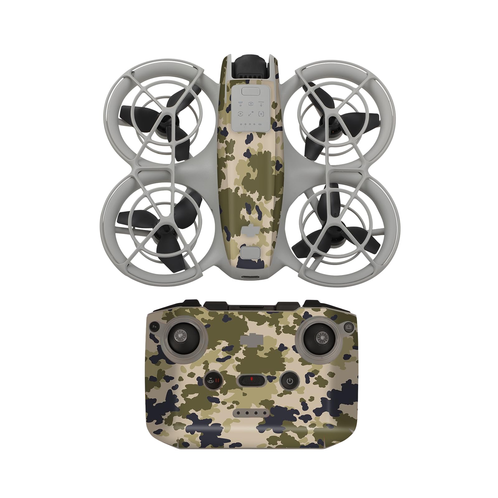PVC Waterproof Decal Skin Drone Body + RC Remote Controller Sticker Set,Colourful Anti-scratch Sticker Decoration Protection Accessories for DJI NEO (Black-White Camouflage) - Image 2