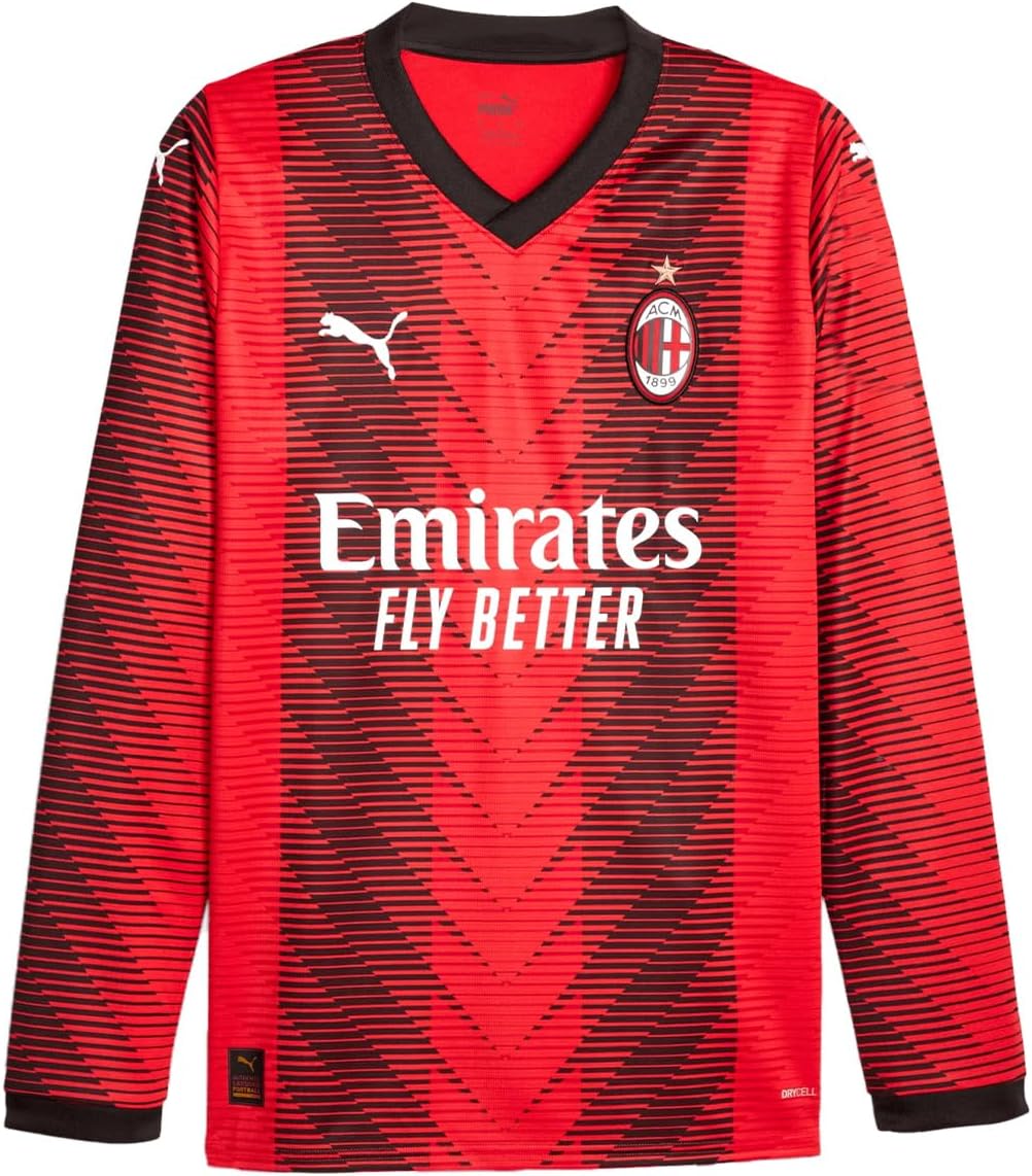PUMA mens Men's Ac Milan Home L/S Jersey 23/24