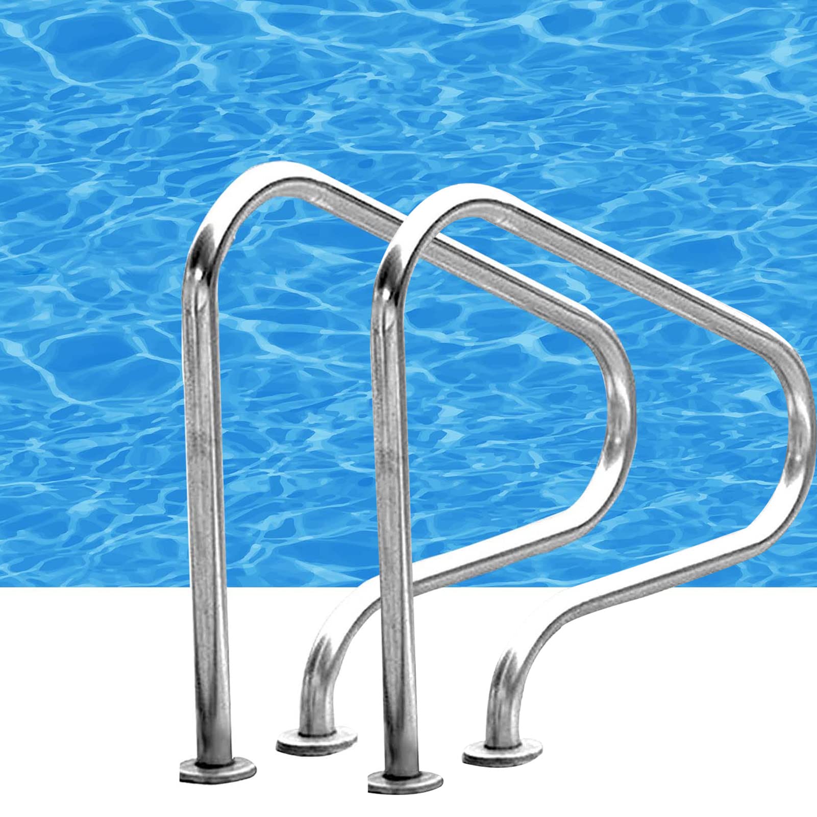 Rampe Piscine en Acier Inoxydable Robuste 3 Coudes Premium 250LBS