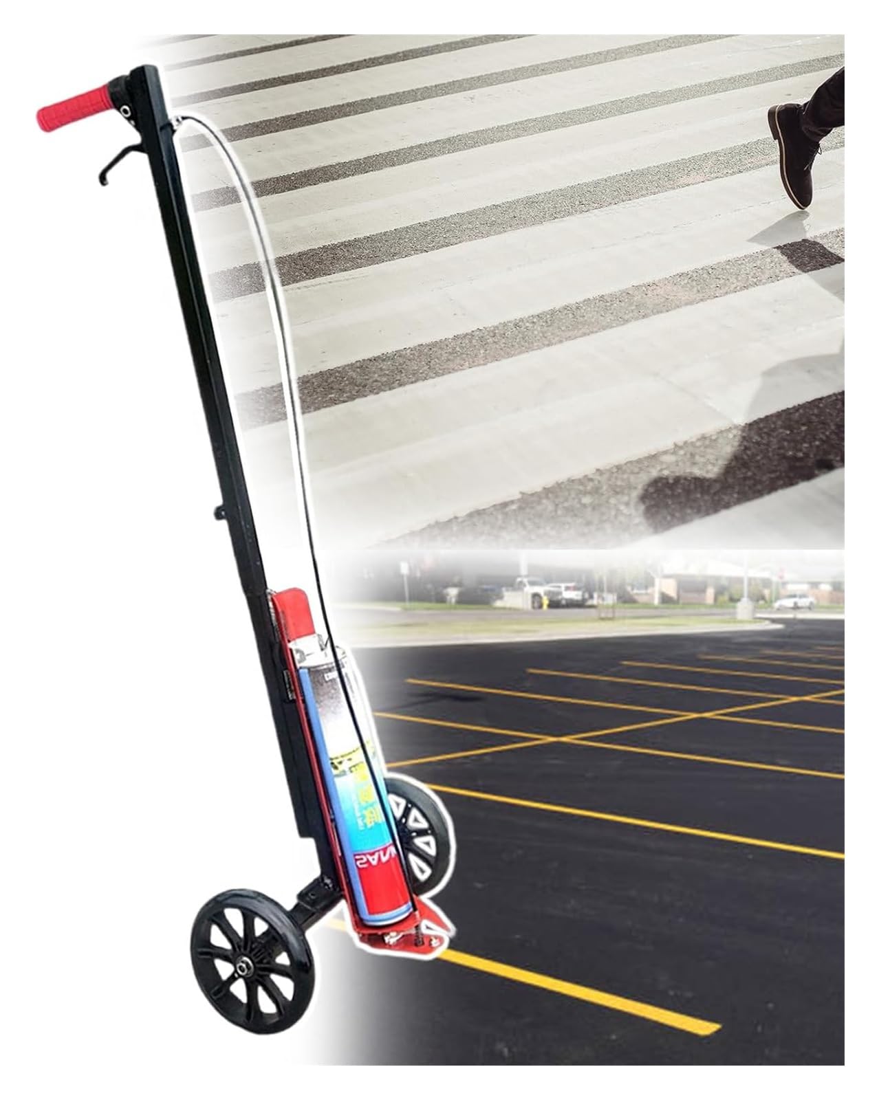 asdchZen Wheel Transfer Line Marking Machine Wheel Transfer Line Marking Machinemarking Tools Hand-Push Lane Marking Applicator Suitable For Basketball Courts Garages