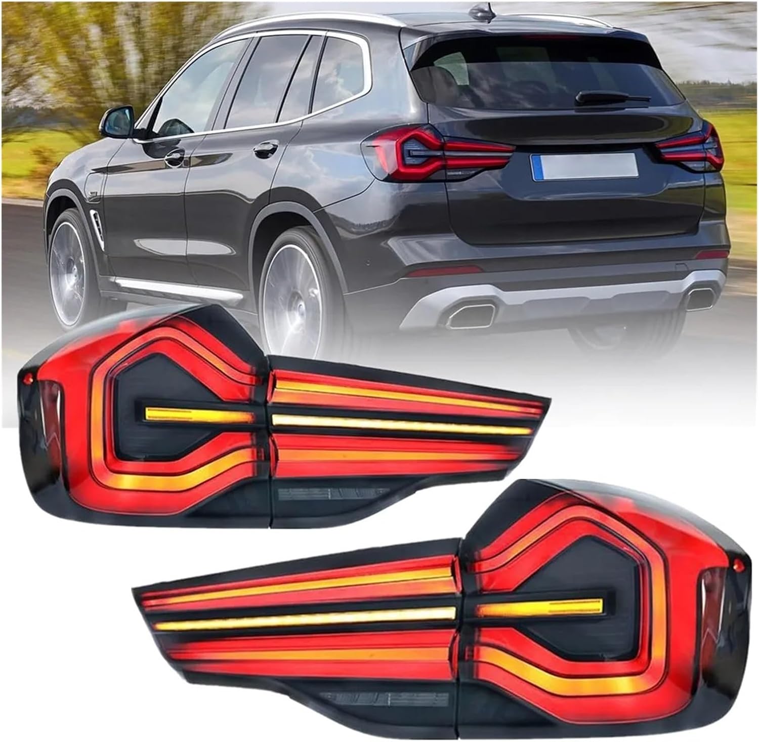 Car Accessories Led Rear Lights Compatible With BMW X3 G01 G08 Tail Lights Upgrade Led Brake Turn Signal Fog Taillights 2018 2019 2020 2021