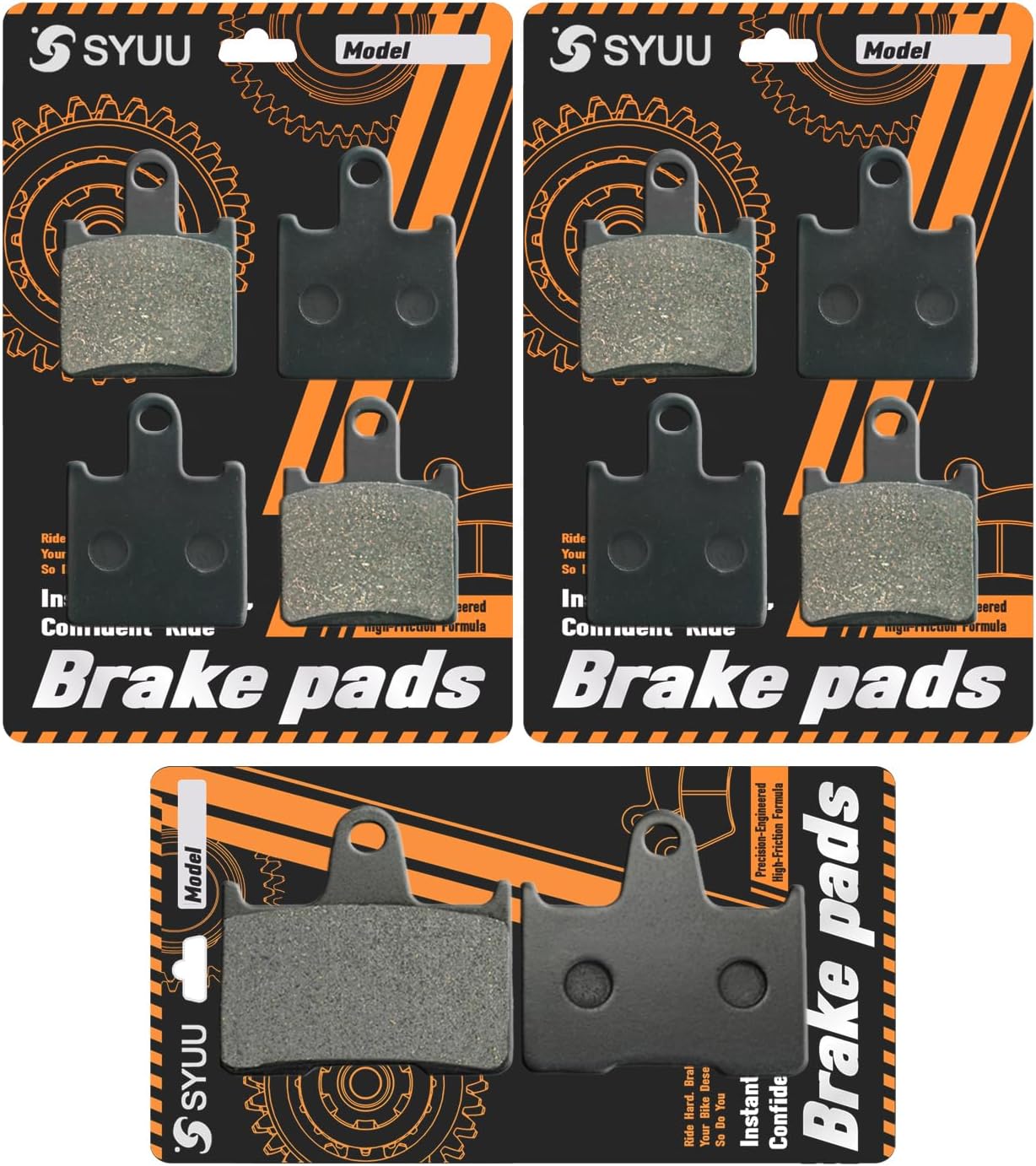S SYUU Motorcycle Front Rear Brake Pads for 2006-2011 for Kawasaki ZX14 Ninja ZX1400 FA417F FA254R