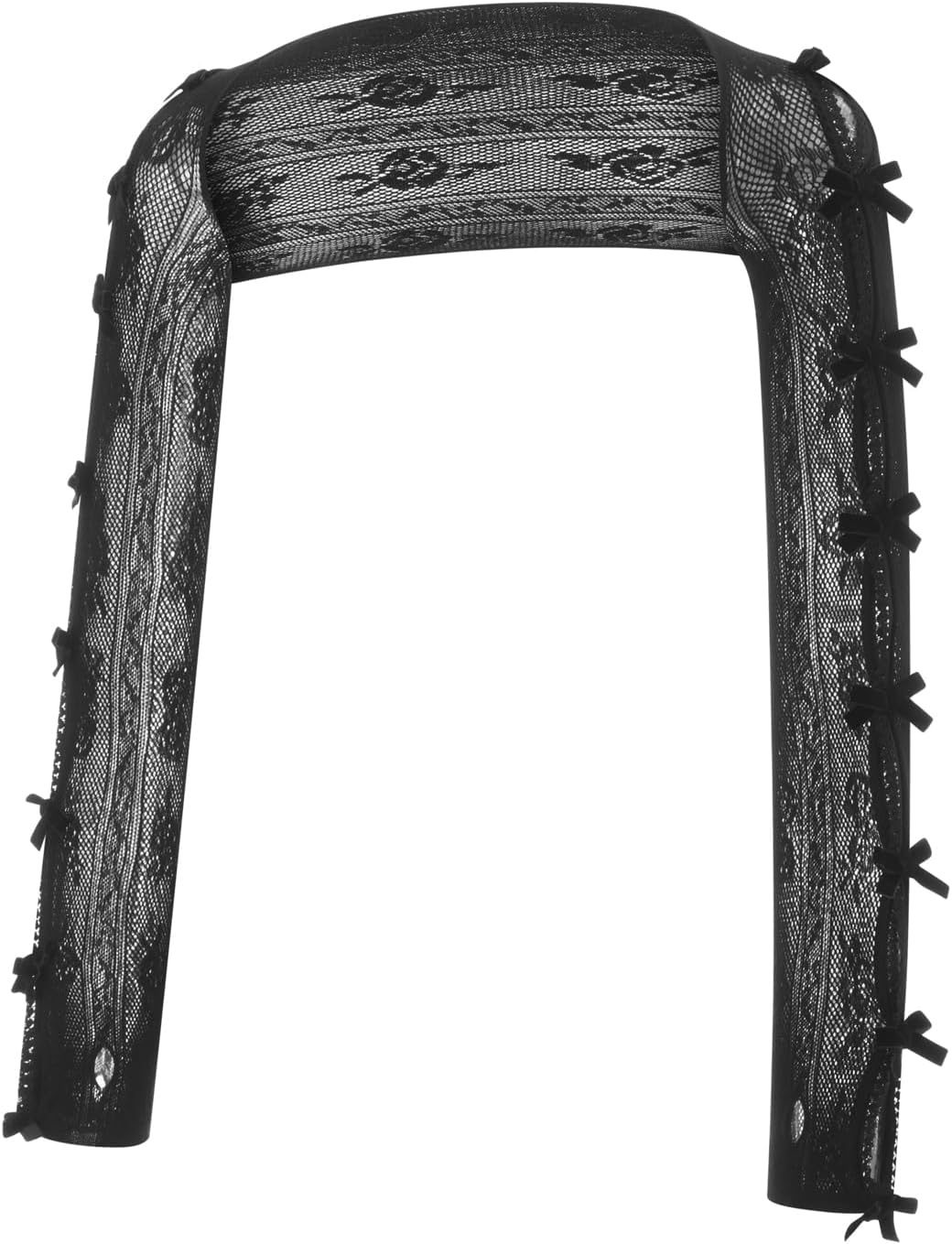 Women Long Sleeve Lace Shrug with Thumb Hole, Open Front Cut Out Bow Bolero Fishnet Shawl Arm Sleeves Cardigan - Image 3