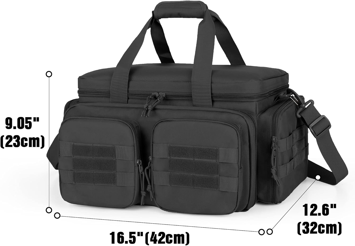 DSLEAF Tactical Pistol Range Bag for 5 Handguns, Shooting Gun Duffle Bag with 9X Magazine Slots for Hunting and Range Outdoor Activities - Image 5