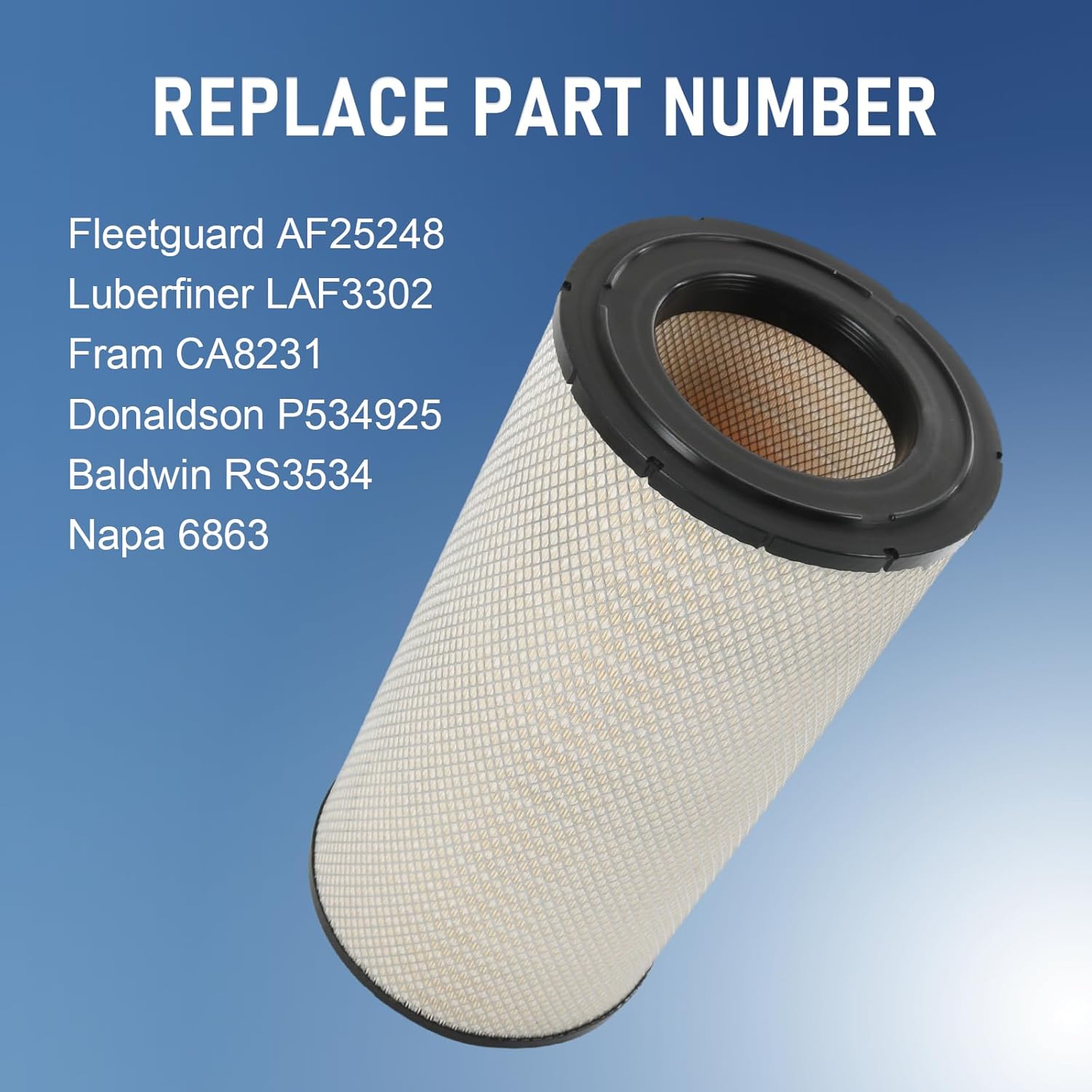 LAF3302 Engine Air Filter Compatible with Kenworth T800 W900 W900L, Peterbilt 378 379 388 389, Western Star 4900 Trucks, Replace AF25248 CA8231 P534925 RS3534