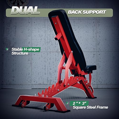 Miniatura 3 de MAJOR FITNESS Banco de pesas, banco de entrenamiento ajustable para entrenamiento de fuerza, prensa de banco y entrenamientos de cuerpo completo