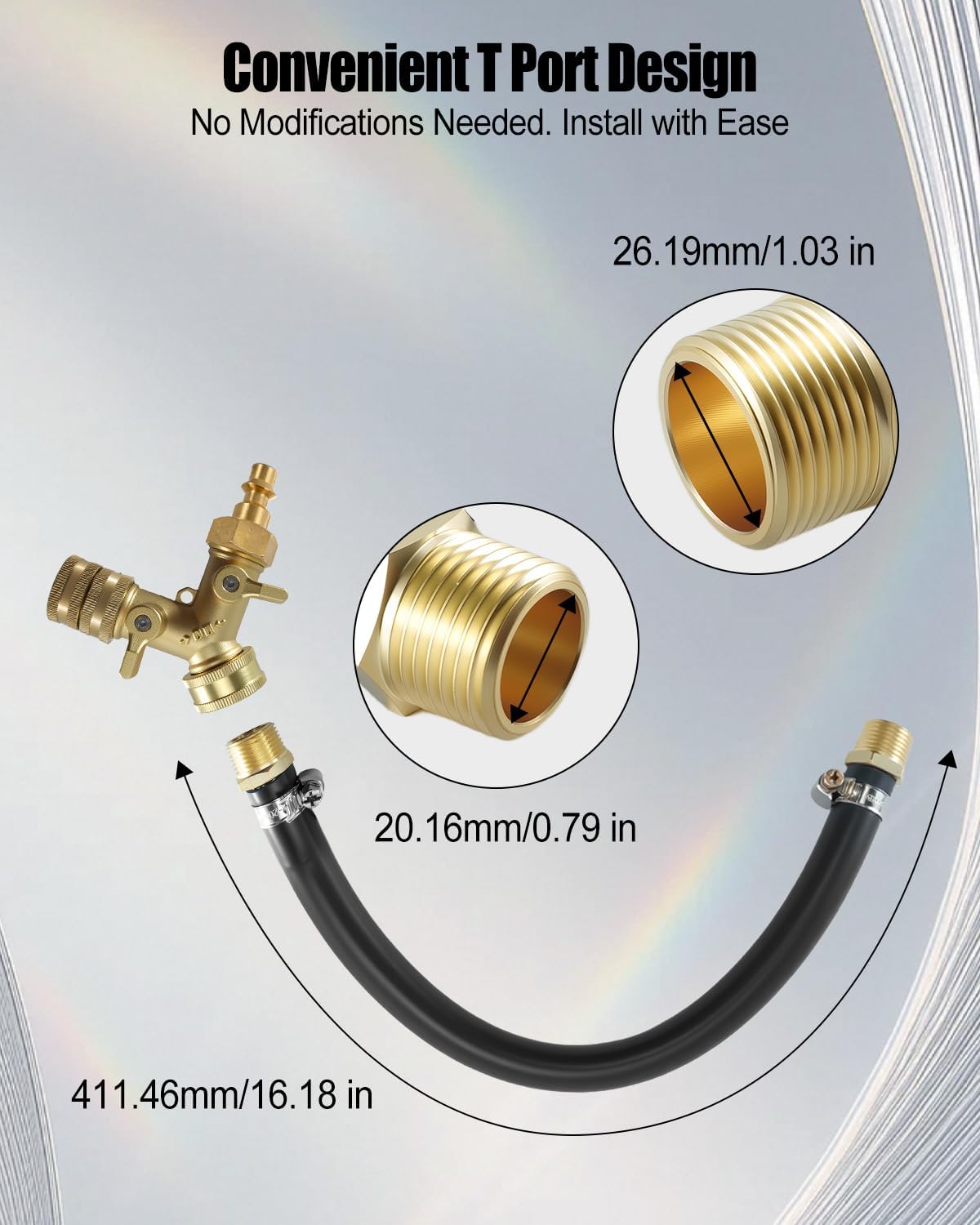 6.0L Oil Cooler Flush Kit With Aluminum Anodize Adapter and T Port Fit for Ford 2003-2010 Replace VT365 VT275