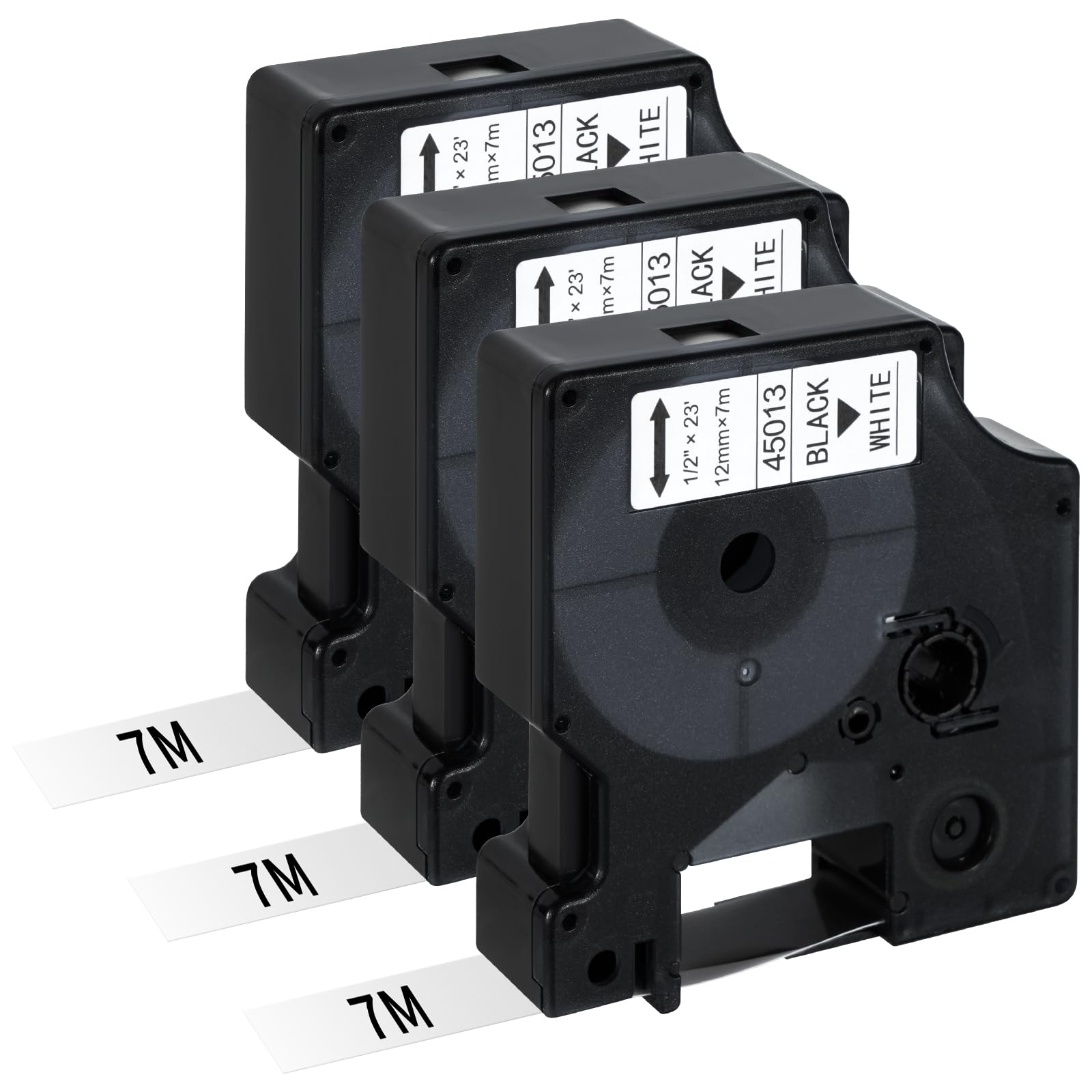 Lot de 3 Ruban Recharge Dymo D1 12mm x 7m pour Labelmanager 160 210D 280 360D 420P