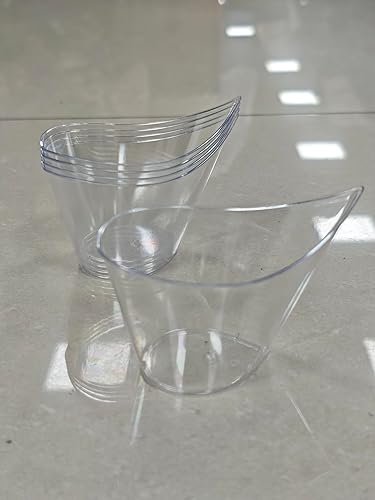 Miniatura 9 de Paquete de 150 tazas de postre de plástico transparente de 7 onzas con cucharas de degustación de plástico, tazas de aperitivo, tazas de yogur y