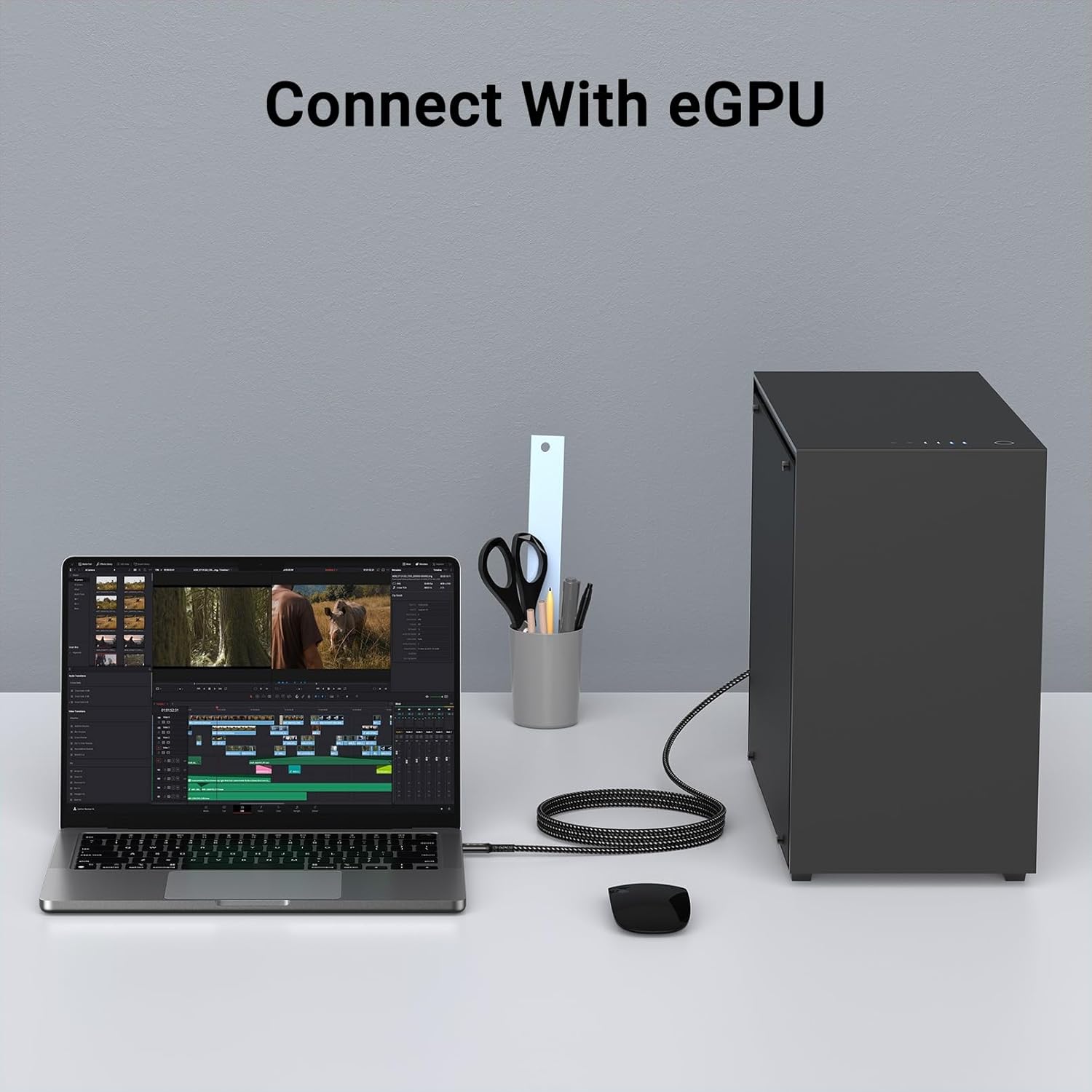 80Gbps USB c to c Cable 6.6ft(2packs) Data Transfer, Bandwidth for 16K/Dual 8K, 240W Fast Charging, Braided USB C Video Cable Compatible Thunderbolt 4/5 Devices