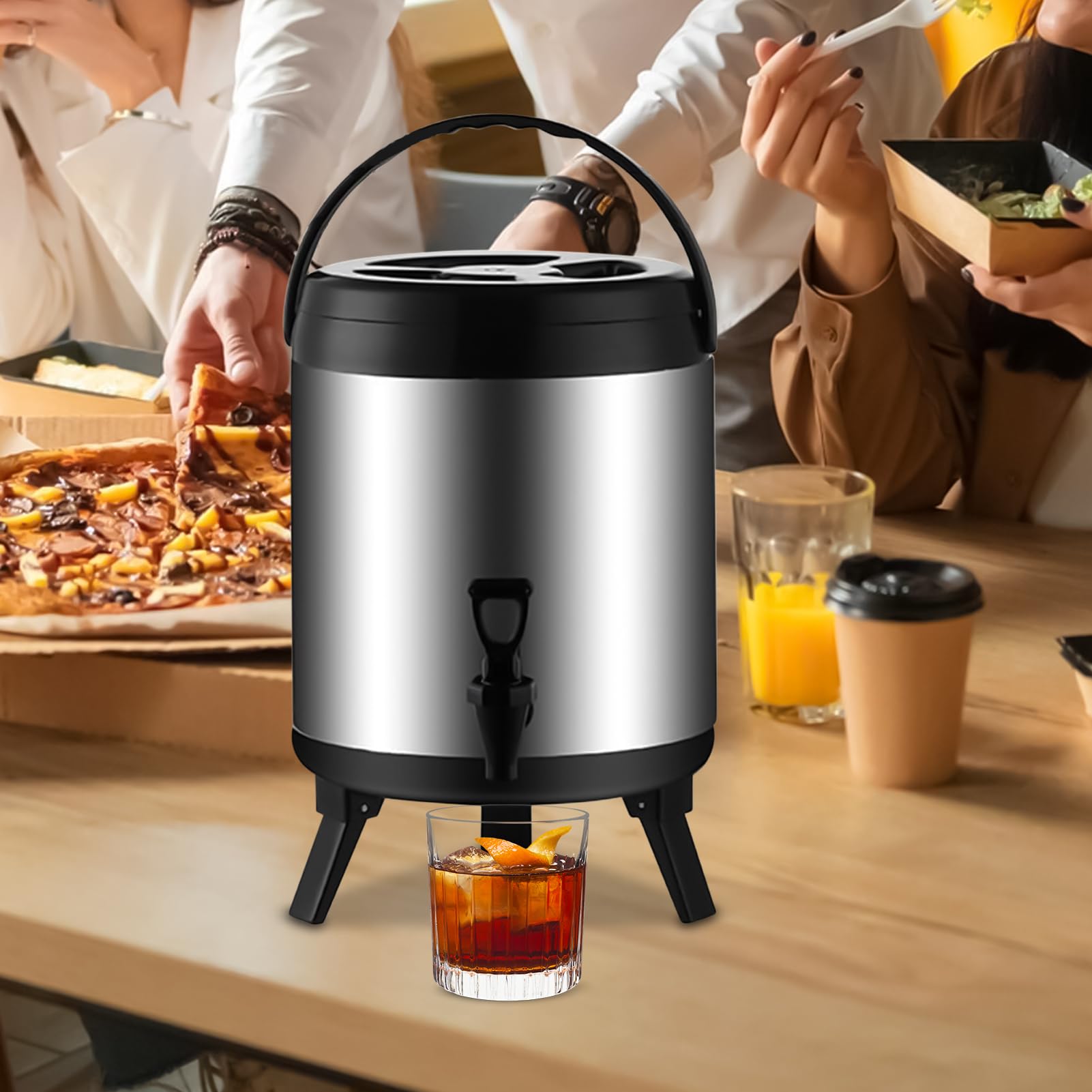 Dispensador De Bebidas De Acero Inoxidable - Dispensador De Bebidas Con Aislamiento De Acero Inoxidable | Jarra De Bebidas Heladas Aisladas Portátiles De 8L Con Grifo Para Fiestas, Picnics