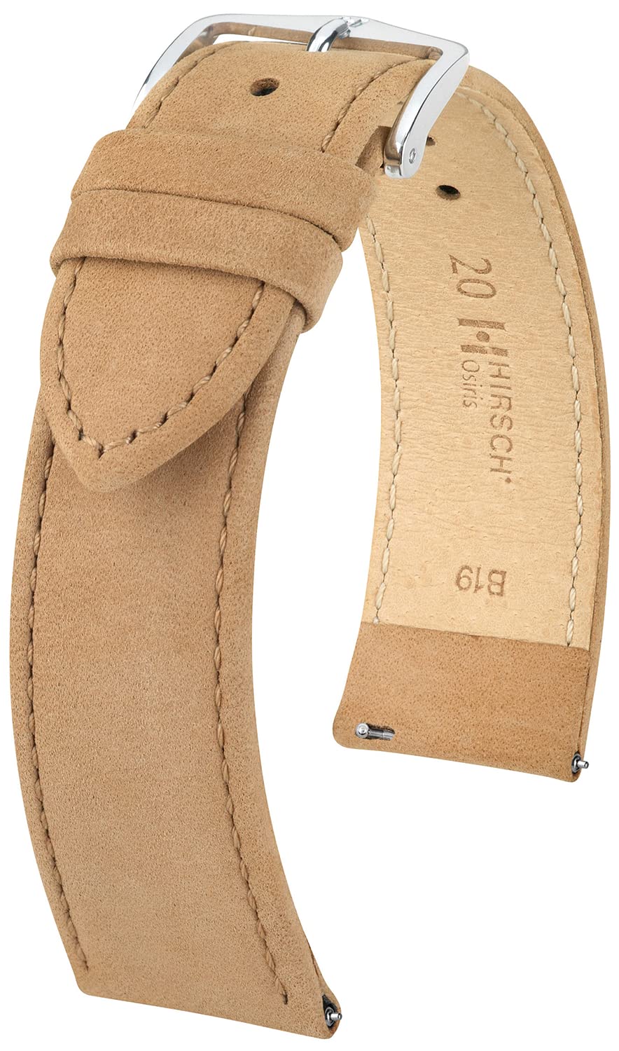 Bracelet de montre HIRSCH Osiris Nubuk - Bracelet de montre en cuir de veau naturel