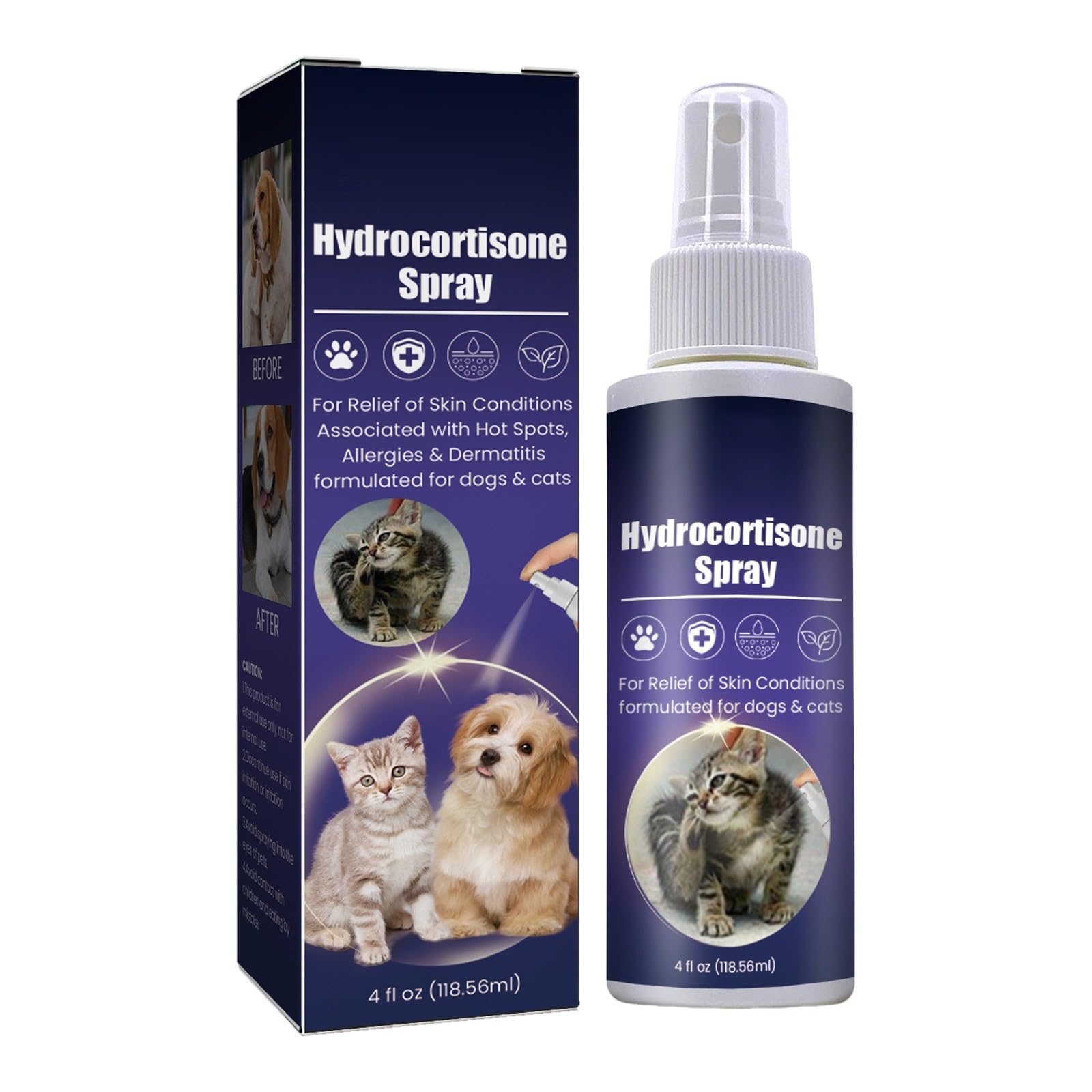Jipersuo 118. 56ML Itch Spray for Pet Spray for Dogs Cats and Horses Pet Itch Dogs Dry Itchy Skin Hypersensitivity and Dermatitis Reduces Local Inflammation 12