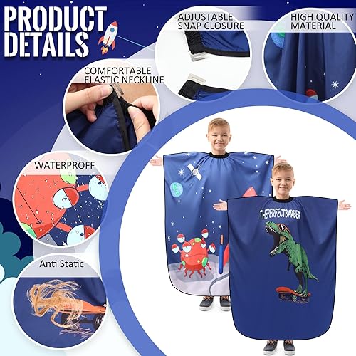 Miniatura 3 de 2 piezas de capa de peluquería profesional de peluquería para corte de pelo, capa de corte de pelo, capa de delantal con cierre, cubierta de corte