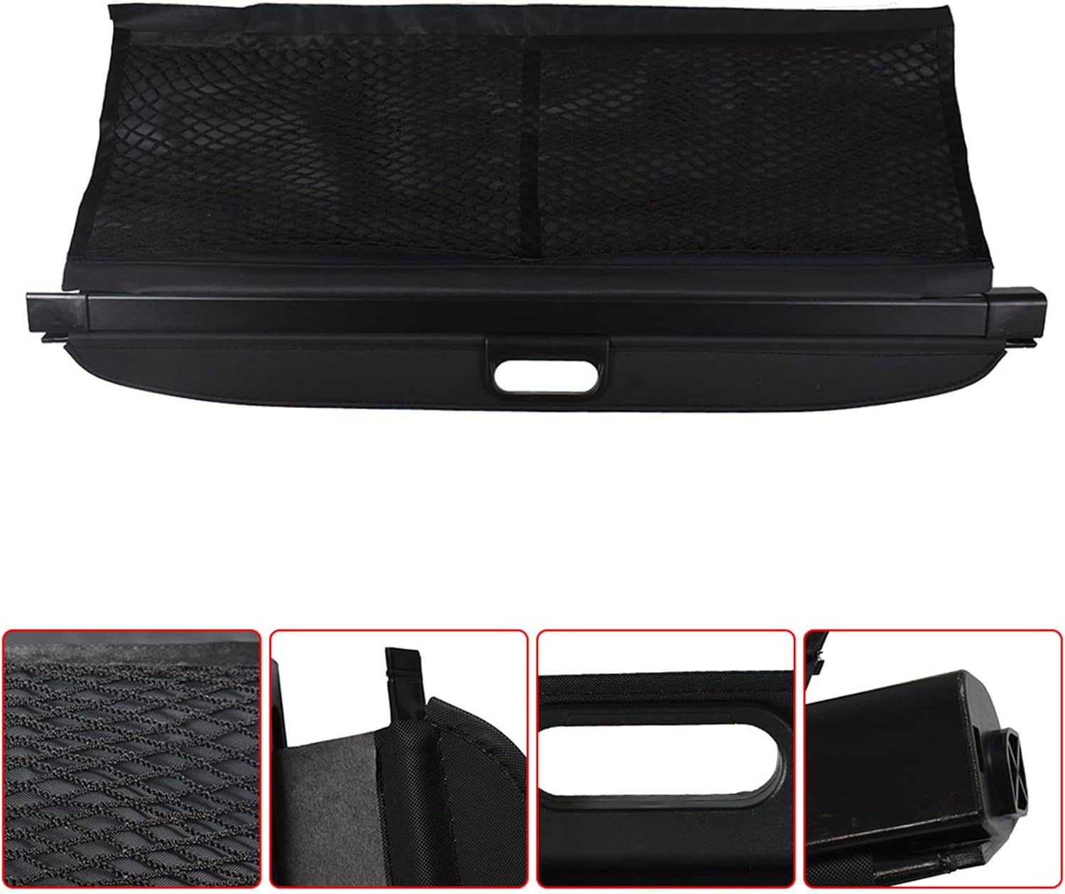 marddpair Black Retractable Luggage Cargo Cover Security Rear Trunk Replacement for Smart Fortwo 2007-2014