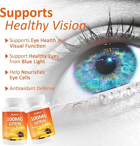 Miniatura 6 de Suplementos de luteína y zeaxantina con astaxantina 50 mg de vitaminas oculares - Luteína premium para apoyo de la visión ocular 180 cápsulas