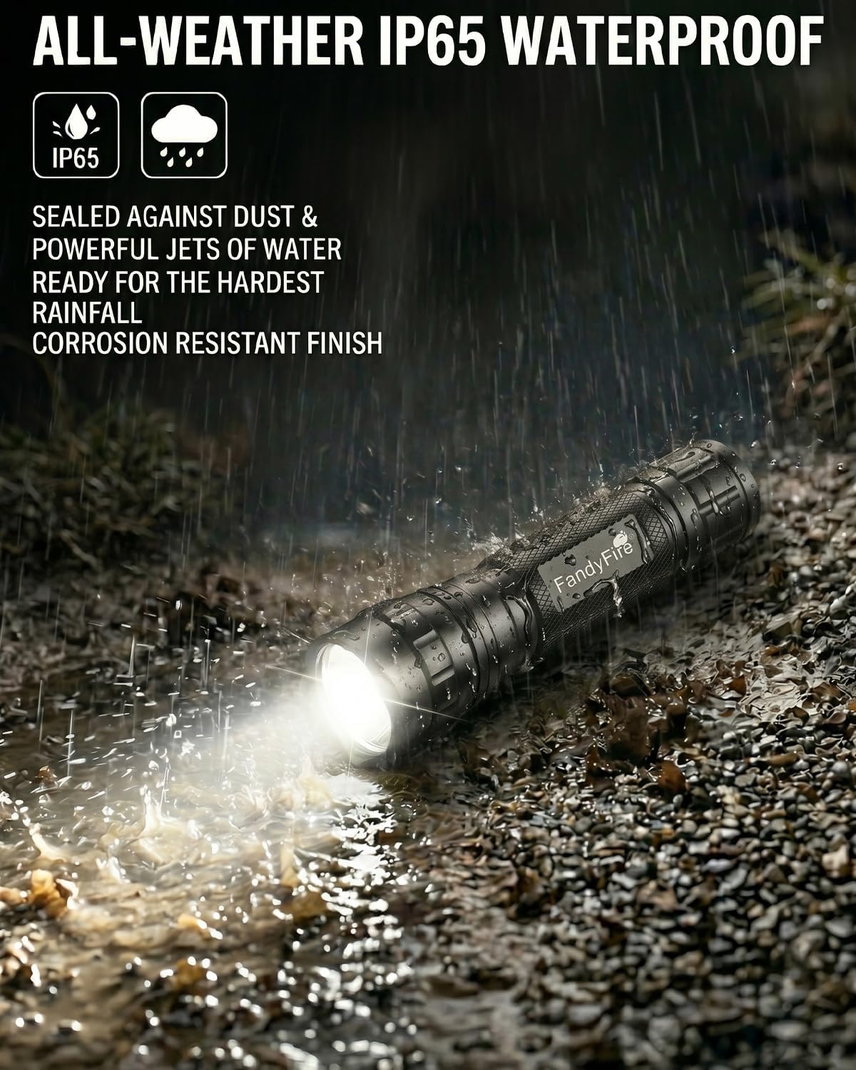 Single Mode Tactical Flashlight with 360° Rotatable Duty Belt Holster, 1000 Lumens Super Bright EDC Police Flashlight, Duty-Ready Waterproof for Law Enforcement, Security, Emergency