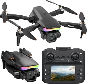 Fakjank F417PRO Drone with Camera 1080P for Adults Kids, Beginner Drone with Screen, Adult Drone with 90° Lens, LED Lights, Optical Flow, Modular Battery, One Key Start, 3D Flips, Portable Case