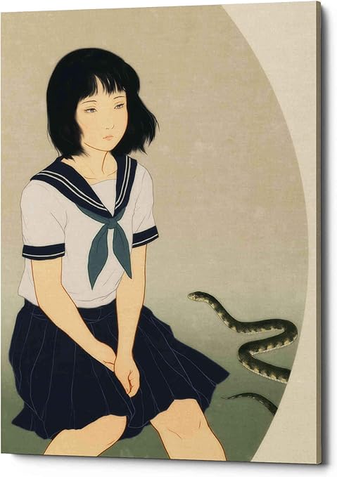 Amazon Com Epic Graffiti Snake And Woman By Sai Tamiya Giclee Canvas Wall Art 40 X54 Green