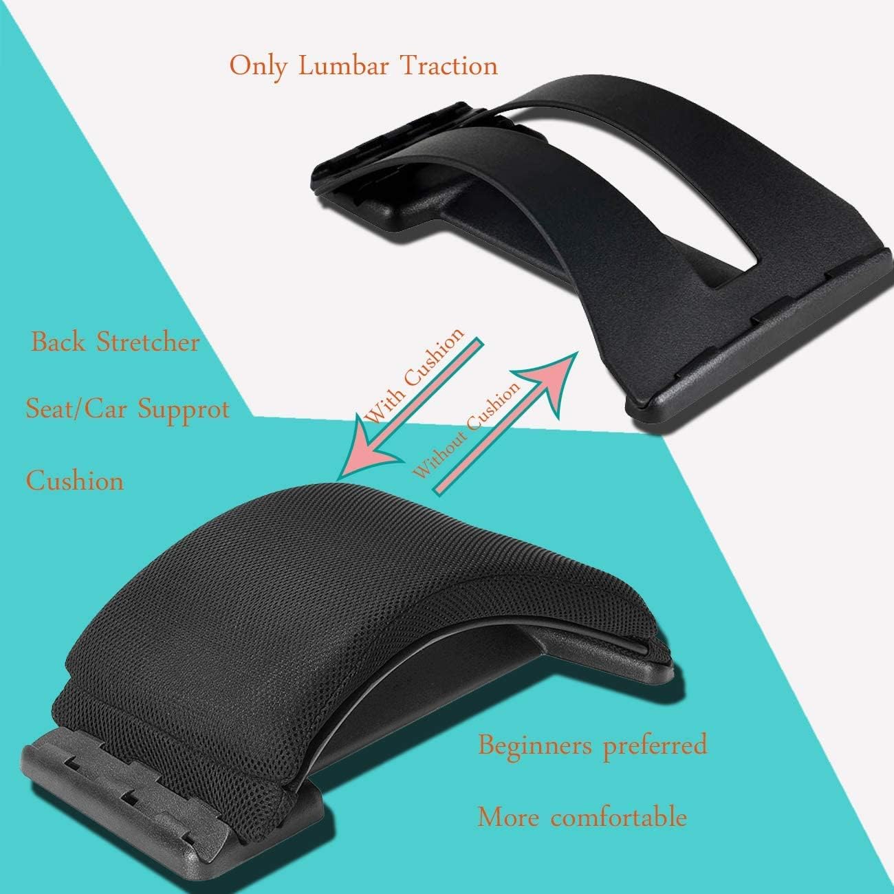 Black Friday - 80% OFF 2021 Upgrade Multifunction Back Stretching Device Massager and Memory Foam Lumbar Support Pillow for Office Chair , Lower Back Pain Relief
