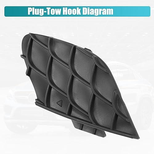 Miniatura 6 de uxcell Tapa de gancho de remolque de parachoques delantero para Mercedes-Benz GLE 400 2016-2019 No.A2928855722