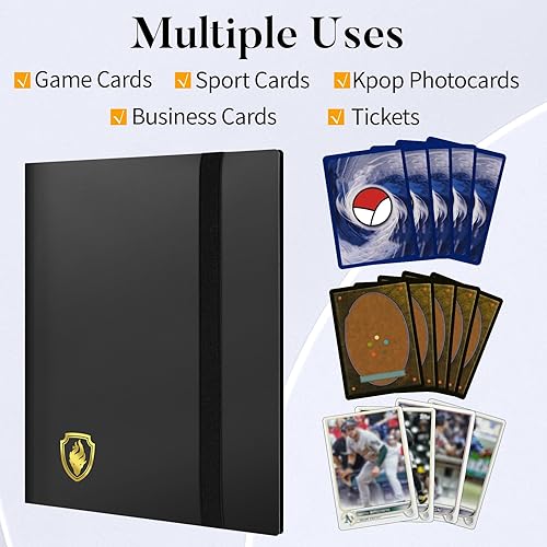 Miniatura 3 de Fabmaker Carpeta de tarjetas, carpeta de tarjetas coleccionables de alta calidad con 9 bolsillos con capacidad para 360 tarjetas, elegante álbum de