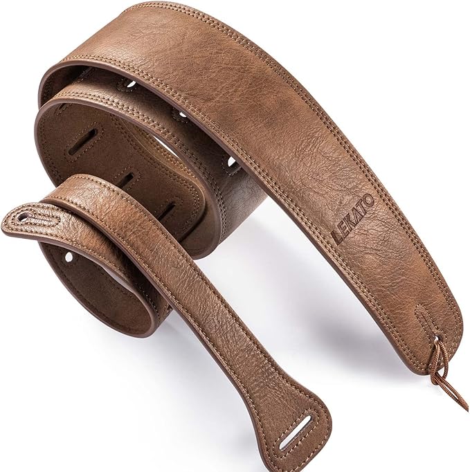 Sangle De Guitare Levy's Leathers PM32 – Cuir Avec Rembourrage Mousse, Réglable 96-135 Cm (38-53 Pouces), Fabriquée Au Canada
