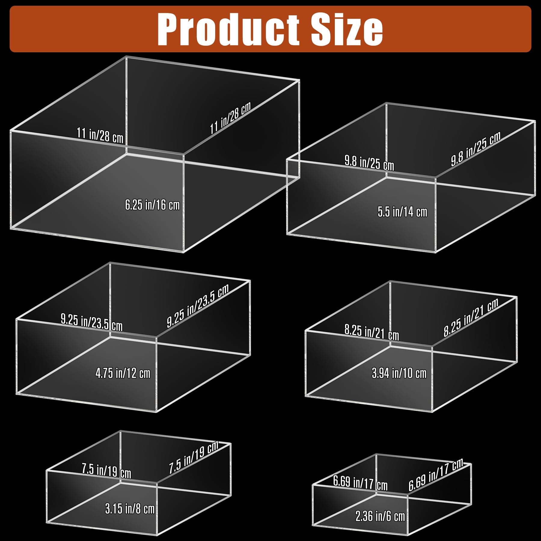 Acrylic Buffet Risers - Display Dessert Stands -9