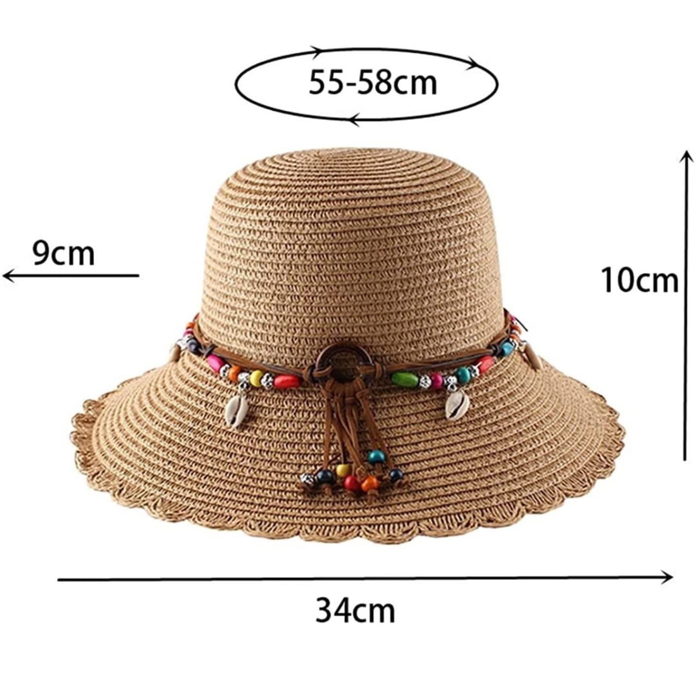Casquette Visiere Femme, Summer Chapeau De Soleil pour Femmes Paille Pliable Vacances D'été Plage Décontractées Pliable, Chapeau de Plage