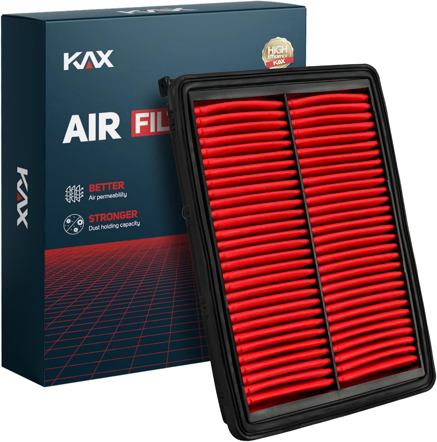 KAX Premium Engine Air Filter, CA11942 Replacement for Hyundai Sonata 2015-2019, Kia Optima 2016-2020 2.0L 2.4L, Advanced Air Filter Media, Increased Acceleration