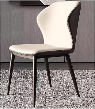 EYPKPL Dining Chairs PU Leather Upholstered Kitchen Chair Armless Dining Room Chairs Carbon Steel Legs Mid-Century Modern Side ChairBeige