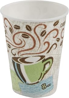 Georgia-Pacific Dixie PerfecTouch 5338CD Coffee Design Insulated Paper Hot Cup, 8oz (Case of 20 Sleeves, 50 Cups per Sleeve)