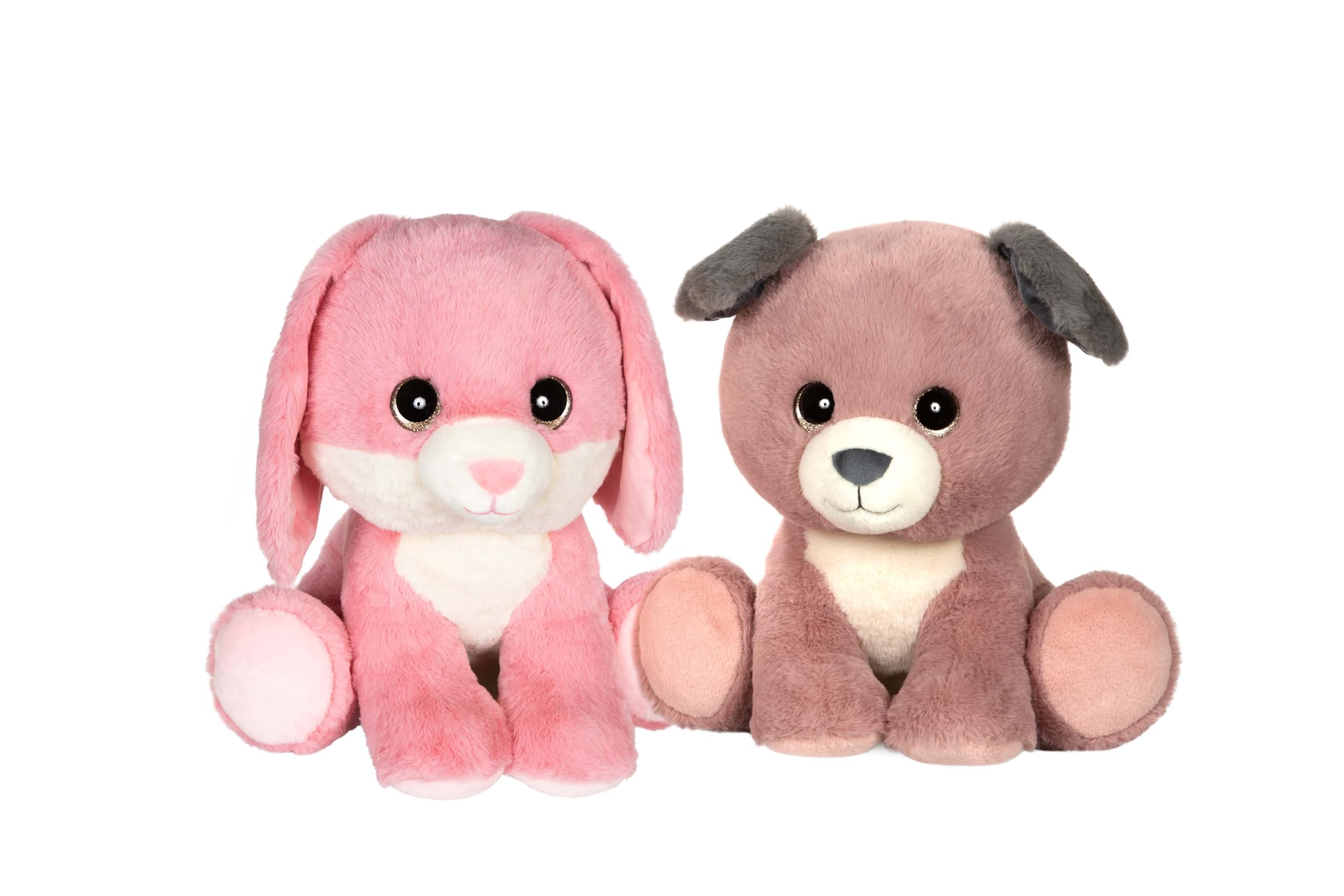 Gipsy Toys Puppy Eyes Pluszowe zwierzątko Pies, 40 cm, pudrowy róż i szary
