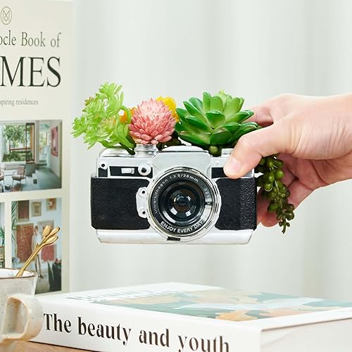 Miniatura 3 de Maceta decorativa para cámara, regalo de plantas, decoración de escritorio, maceta para plantas de interior, cámara, estante del hogar, oficina,