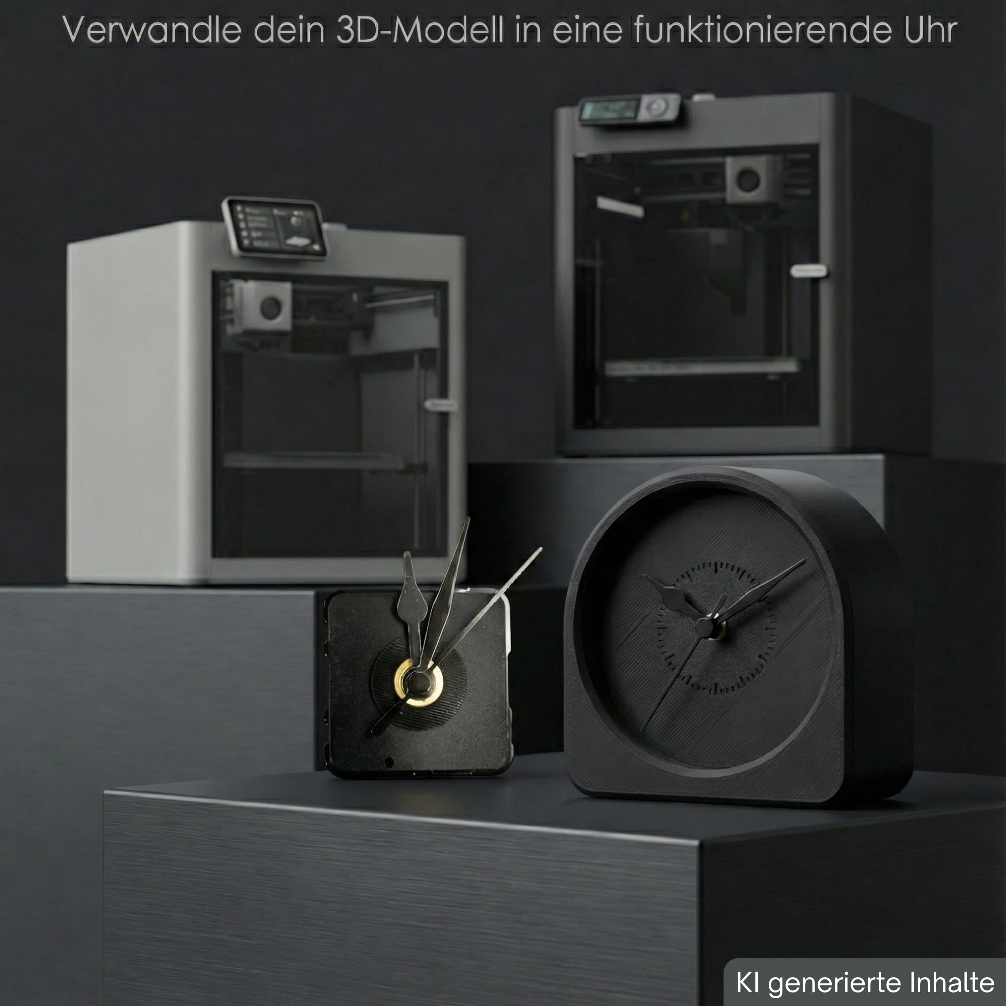 TronicXL MakerKit orologio Kit 011 Clock Components MH011 adatto per stampanti 3D Bambulab Bambu Lab I Crea un orologio da parete orologio da tavolo (2 pezzi)