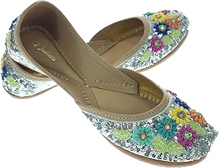 fulkari Women Kerria Multicolor Genuine Soft Leather Embroidered Jutis | Bite and Pinch Free Jutti | Punjabi Formal Juttis | Girl's Wedding Flat Ladies Mojari | Formal Ethnic Juti |-picture-30